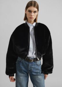 Outerwear Black Vaud Reversible Cropped Bomber - Black Women The Frankie Shop - Image 4