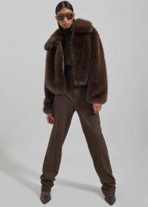 Outerwear Brown Women The Frankie Shop Hope Faux Fur Jacket - Brown