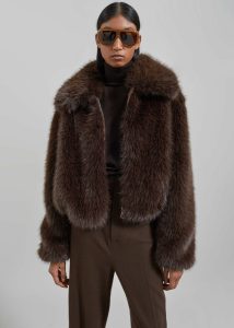 Outerwear Brown Women The Frankie Shop Hope Faux Fur Jacket - Brown - Image 3