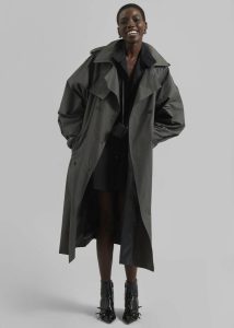 Outerwear Davos Trench Coat - Charcoal Grey Women The Frankie Shop