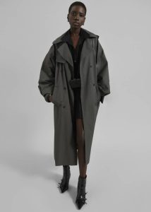 Outerwear Davos Trench Coat - Charcoal Grey Women The Frankie Shop - Image 4