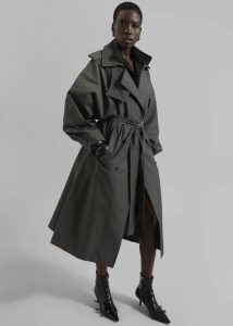 Outerwear Davos Trench Coat - Charcoal Grey Women The Frankie Shop - Image 5