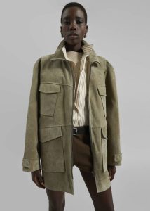 Outerwear Fennor Suede Jacket - Pale Olive Women The Frankie Shop Green