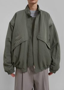 Outerwear Green Men The Frankie Shop Seth Oversized Jacket - Khaki - Image 4