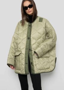 Outerwear Green Women Teddy Quilted Jacket - Moss Green The Frankie Shop - Image 2