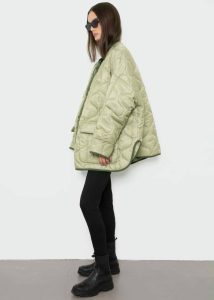 Outerwear Green Women Teddy Quilted Jacket - Moss Green The Frankie Shop - Image 4