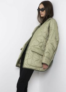 Outerwear Green Women Teddy Quilted Jacket - Moss Green The Frankie Shop - Image 5