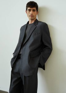 Outerwear Grey Men Beo Blazer - Charcoal/White Pinstripe The Frankie Shop - Image 4