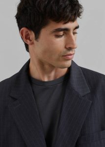 Outerwear Grey Men Beo Blazer - Charcoal/White Pinstripe The Frankie Shop - Image 5