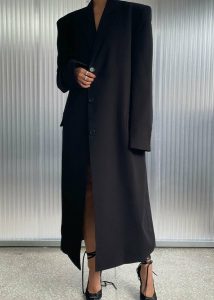 Outerwear Hampton Long Coat - Black Women Black The Frankie Shop - Image 2