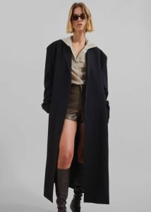 Outerwear Hampton Long Coat - Black Women Black The Frankie Shop - Image 4