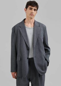 Outerwear Men Beo Blazer - Grey Melange The Frankie Shop Grey - Image 3