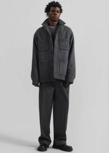 Outerwear Men Grey The Frankie Shop Mason Boxy Wool Jacket - Charcoal - Image 2