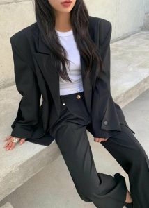 Outerwear Pia Boxy Blazer - Black The Frankie Shop Women Black
