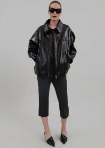Outerwear The Frankie Shop Black Women Arbor Crackled Faux Leather Jacket - Black - Image 4