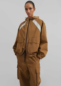 Outerwear The Frankie Shop Brown Women Navan Windbreaker Cargo Jacket - Brown - Image 3