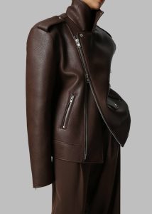 Outerwear The Frankie Shop Chicago Oversized Biker Jacket - Brown Brown Women - Image 4