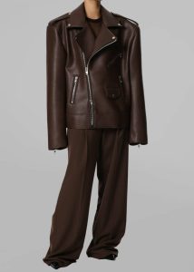 Outerwear The Frankie Shop Chicago Oversized Biker Jacket - Brown Brown Women - Image 5