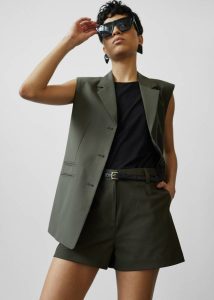 Outerwear The Frankie Shop Green Xandra Vest - Khaki Women - Image 5