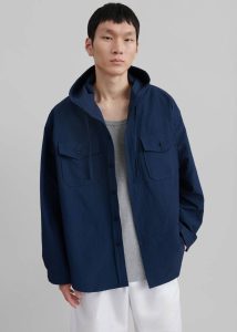 Outerwear The Frankie Shop Men Blue Lars Hooded Jacket - Navy