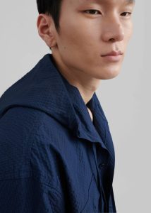 Outerwear The Frankie Shop Men Blue Lars Hooded Jacket - Navy - Image 3
