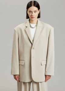 Outerwear The Frankie Shop Tansy Oversized Blazer - Beige Beige Women - Image 4