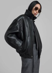 Outerwear The Frankie Shop Zion Quilted Bomber Jacket - Black Women Black