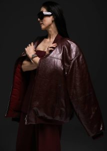 Outerwear Wexford Padded Bomber Jacket - Burgundy Women Red The Frankie Shop - Image 4
