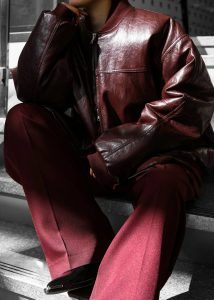 Outerwear Wexford Padded Bomber Jacket - Burgundy Women Red The Frankie Shop - Image 5