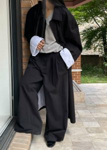 Outerwear Women Black The Frankie Shop Arlise Oversized Trench Coat - Black - Image 2