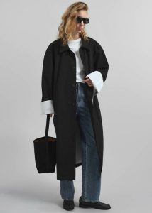 Outerwear Women Black The Frankie Shop Arlise Oversized Trench Coat - Black