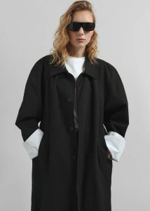 Outerwear Women Black The Frankie Shop Arlise Oversized Trench Coat - Black - Image 3