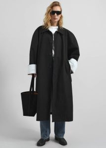 Outerwear Women Black The Frankie Shop Arlise Oversized Trench Coat - Black - Image 4