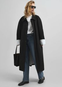 Outerwear Women Black The Frankie Shop Arlise Oversized Trench Coat - Black - Image 5