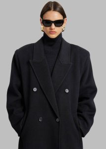 Outerwear Women Gaia Double Breasted Coat - Black Black The Frankie Shop - Image 2