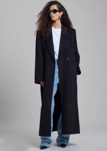 Outerwear Women Gaia Double Breasted Coat - Black Black The Frankie Shop - Image 3