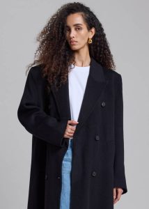 Outerwear Women Gaia Double Breasted Coat - Black Black The Frankie Shop - Image 4