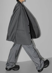 Outerwear Women Grey Dee Maxi Oversized Blazer - Charcoal The Frankie Shop