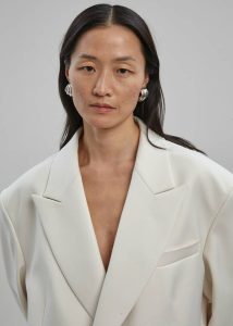 Outerwear Women Sadie Oversized Double Breasted Blazer - Cream The Frankie Shop White - Image 4