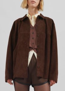 Outerwear Women Thames Suede Jacket - Brown Brown The Frankie Shop - Image 3