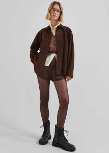 Outerwear Women Thames Suede Jacket - Brown Brown The Frankie Shop - Image 5