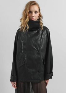 Outerwear Women The Frankie Shop Black Amunta Faux Leather Trench Jacket - Black - Image 4