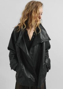 Outerwear Women The Frankie Shop Black Amunta Faux Leather Trench Jacket - Black - Image 5