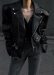 Outerwear Women The Frankie Shop Black Tidus Cropped Biker Jacket - Black - Image 3