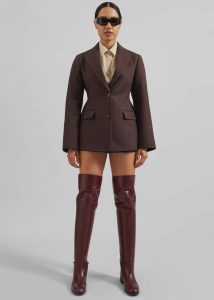 Outerwear Women The Frankie Shop Colette Hourglass Blazer - Dark Brown Brown - Image 2
