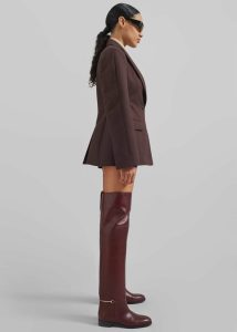 Outerwear Women The Frankie Shop Colette Hourglass Blazer - Dark Brown Brown - Image 3