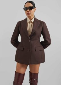 Outerwear Women The Frankie Shop Colette Hourglass Blazer - Dark Brown Brown - Image 5