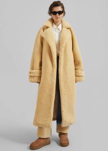 Outerwear Women The Frankie Shop Gresham Faux Shearling Robe Coat - Yellow Yellow - Image 2