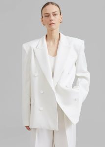 Outerwear Women The Frankie Shop Zia Covered Buttons Blazer - White White