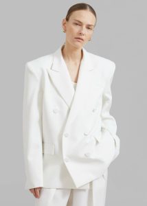 Outerwear Women The Frankie Shop Zia Covered Buttons Blazer - White White - Image 3